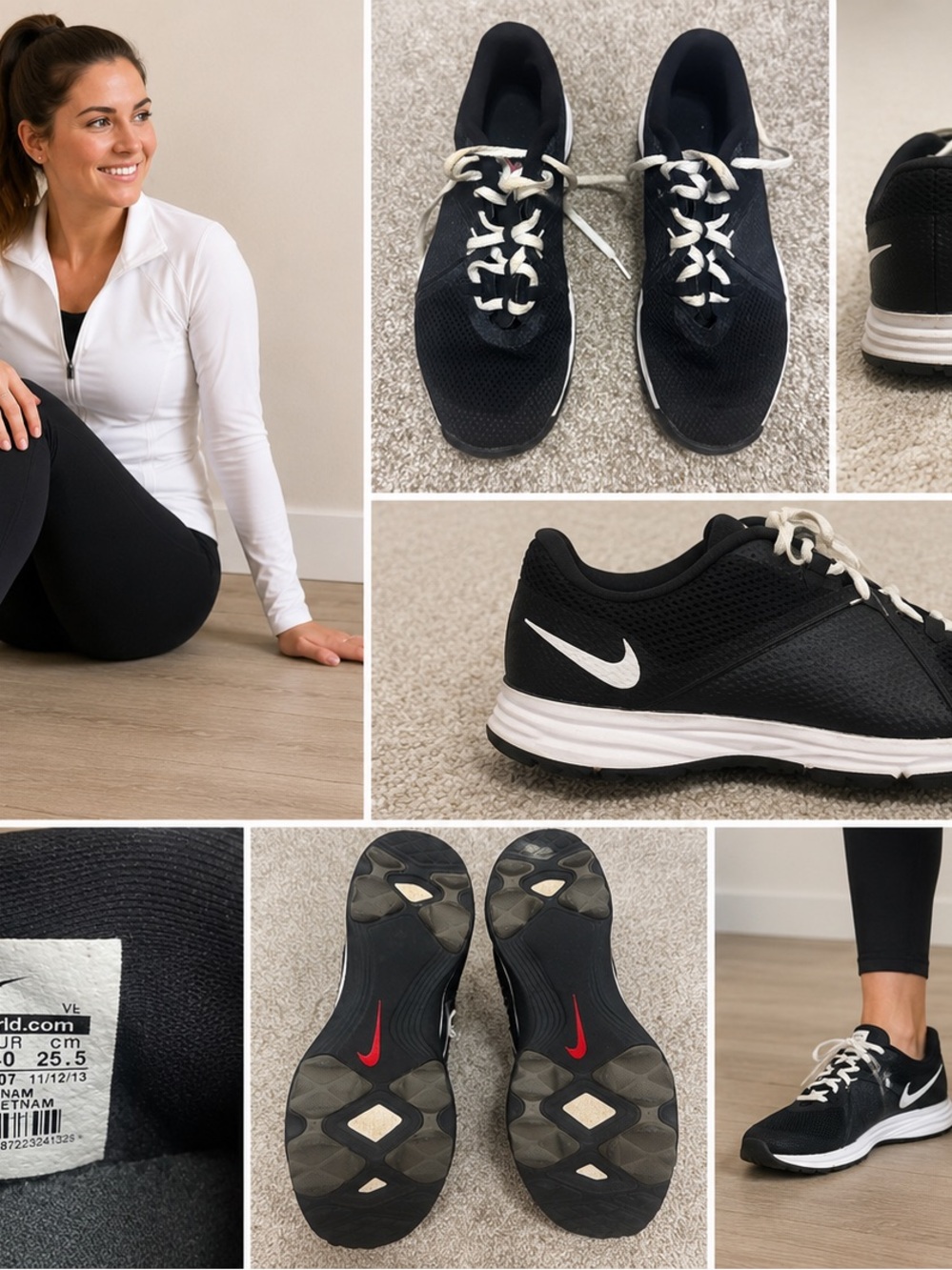 Nike Women's Black and White Running Sneakers